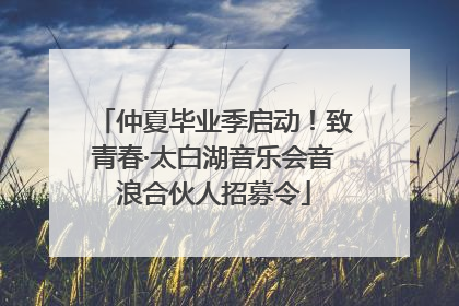 仲夏毕业季启动！致青春·太白湖音乐会音浪合伙人招募令