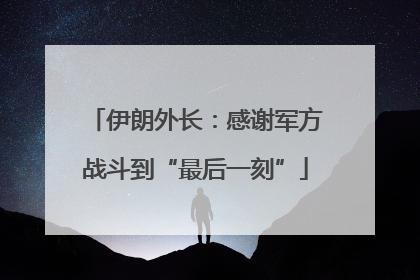 伊朗外长：感谢军方战斗到“最后一刻”