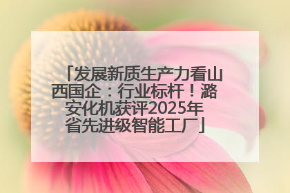 发展新质生产力看山西国企：行业标杆！潞安化机获评2025年省先进级智能工厂
