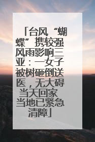 台风“蝴蝶”携较强风雨影响三亚：一女子被树砸倒送医，无大碍当天回家 当地已紧急清障