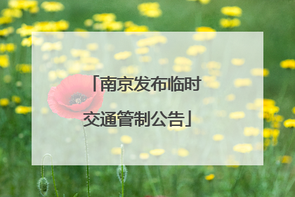 南京发布临时交通管制公告