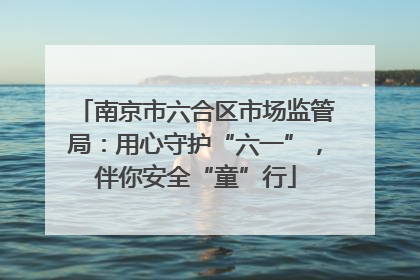 南京市六合区市场监管局：用心守护“六一”，伴你安全“童”行