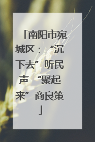南阳市宛城区：“沉下去”听民声 “聚起来”商良策