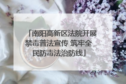 南阳高新区法院开展禁毒普法宣传 筑牢全民防毒法治防线