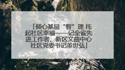 倾心基层“智”理 托起社区幸福——记全省先进工作者、新区文曲中心社区党委书记董世弘