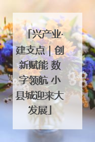 兴产业·建支点｜创新赋能 数字领航 小县城迎来大发展