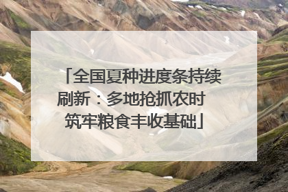 全国夏种进度条持续刷新：多地抢抓农时 筑牢粮食丰收基础