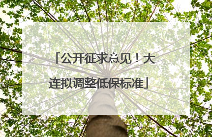 公开征求意见！大连拟调整低保标准