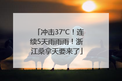 冲击37℃！连续5天雨雨雨！浙江桑拿天要来了