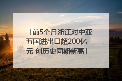 前5个月浙江对中亚五国进出口超200亿元 创历史同期新高