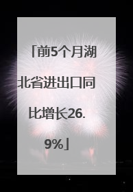前5个月湖北省进出口同比增长26.9%