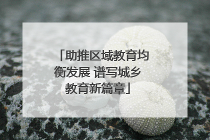 助推区域教育均衡发展 谱写城乡教育新篇章