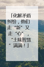 化解矛盾纠纷，他们走“新”又走“心”，“土味智慧”满满！