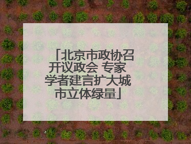 北京市政协召开议政会 专家学者建言扩大城市立体绿量
