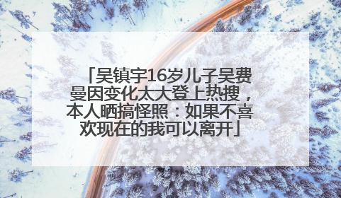 吴镇宇16岁儿子吴费曼因变化太大登上热搜，本人晒搞怪照：如果不喜欢现在的我可以离开