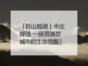 君山观潮｜枣庄绿迹 一座资源型城市的生态觉醒