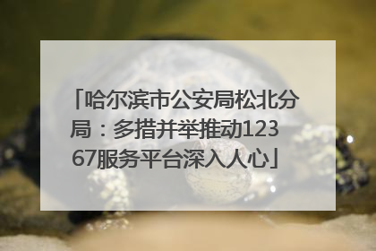 哈尔滨市公安局松北分局：多措并举推动12367服务平台深入人心
