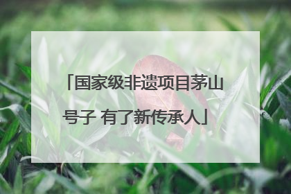 国家级非遗项目茅山号子 有了新传承人
