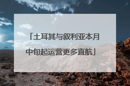 土耳其与叙利亚本月中旬起运营更多直航