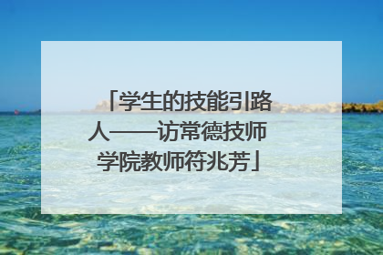 学生的技能引路人——访常德技师学院教师符兆芳