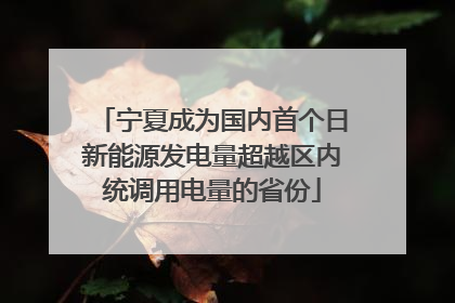 宁夏成为国内首个日新能源发电量超越区内统调用电量的省份