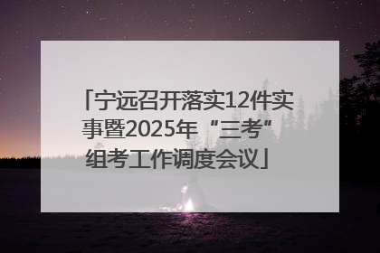 宁远召开落实12件实事暨2025年“三考”组考工作调度会议