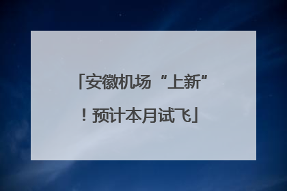 安徽机场“上新”！预计本月试飞