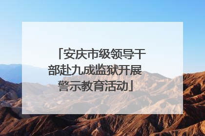 安庆市级领导干部赴九成监狱开展警示教育活动