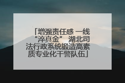 增强责任感 一线“淬真金” 湖北司法行政系统锻造高素质专业化干警队伍