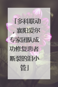 多科联动，襄阳爱尔专家团队成功修复患者断裂的泪小管