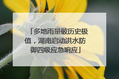 多地雨量破历史极值，湖南启动洪水防御四级应急响应