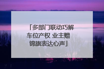 多部门联动巧解车位产权 业主赠锦旗表达心声