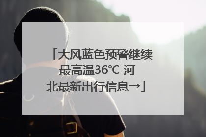 大风蓝色预警继续 最高温36℃ 河北最新出行信息→