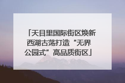 天目里国际街区焕新 西湖古荡打造“无界公园式”高品质街区