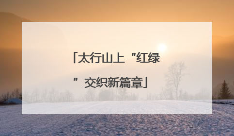 太行山上“红绿”交织新篇章