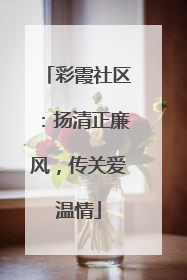 彩霞社区：扬清正廉风，传关爱温情