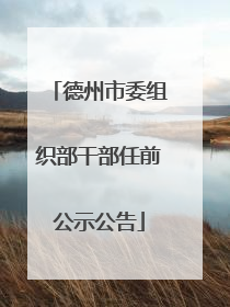 德州市委组织部干部任前公示公告