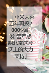 小米未来五年再投2000亿研发 雷军感谢北京这片沃土的大力支持