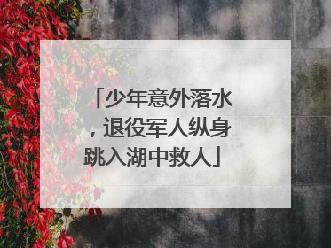 少年意外落水，退役军人纵身跳入湖中救人