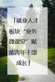 就业人才板块“业务微课堂”赋能青年干部成长