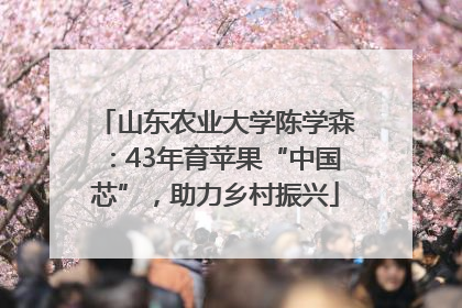 山东农业大学陈学森：43年育苹果“中国芯”，助力乡村振兴