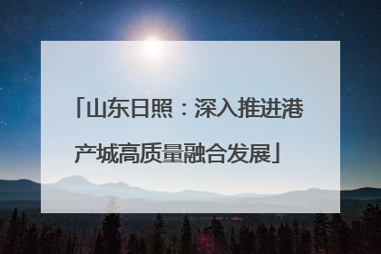 山东日照：深入推进港产城高质量融合发展