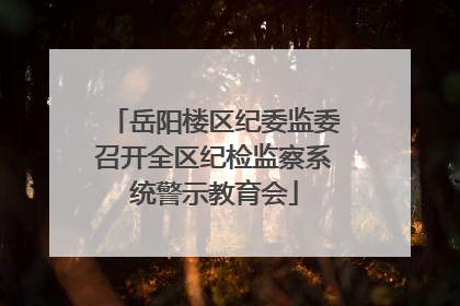 岳阳楼区纪委监委召开全区纪检监察系统警示教育会