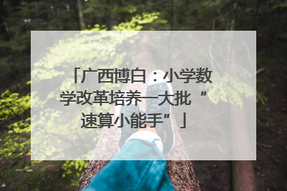 广西博白：小学数学改革培养一大批“速算小能手”