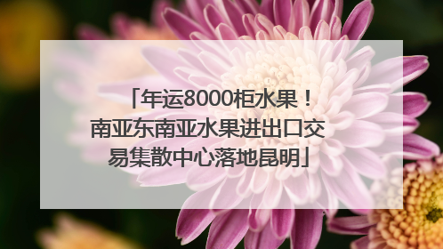 年运8000柜水果！南亚东南亚水果进出口交易集散中心落地昆明