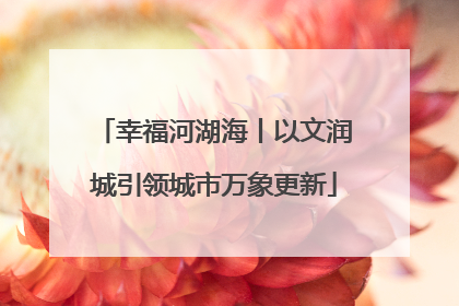 幸福河湖海丨以文润城引领城市万象更新