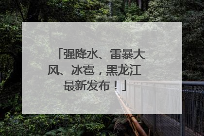 强降水、雷暴大风、冰雹，黑龙江最新发布！