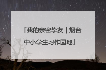 我的亲密挚友｜烟台中小学生习作园地