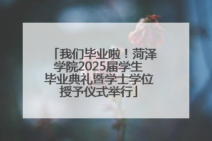 我们毕业啦！菏泽学院2025届学生毕业典礼暨学士学位授予仪式举行