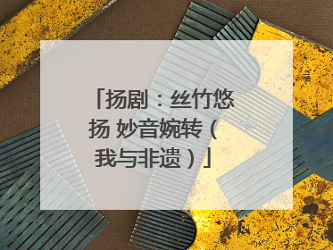 扬剧：丝竹悠扬 妙音婉转（我与非遗）